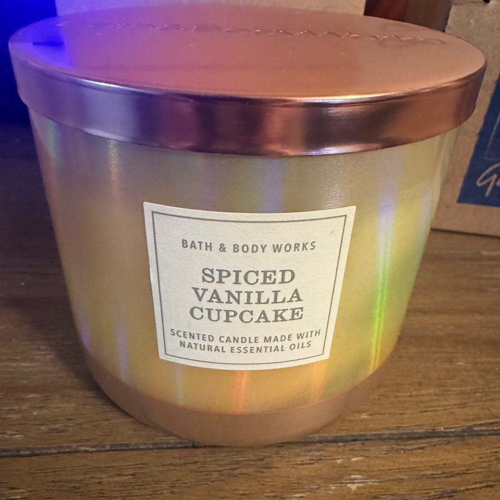 New Bath and Body Works Spiced Vanilla Cupcake three wick candle.